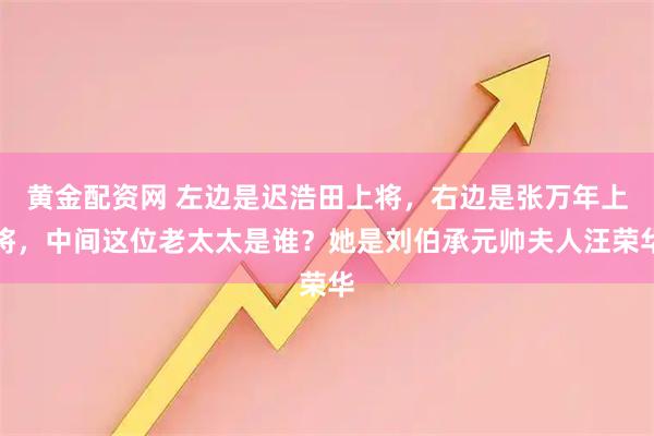黄金配资网 左边是迟浩田上将，右边是张万年上将，中间这位老太太是谁？她是刘伯承元帅夫人汪荣华
